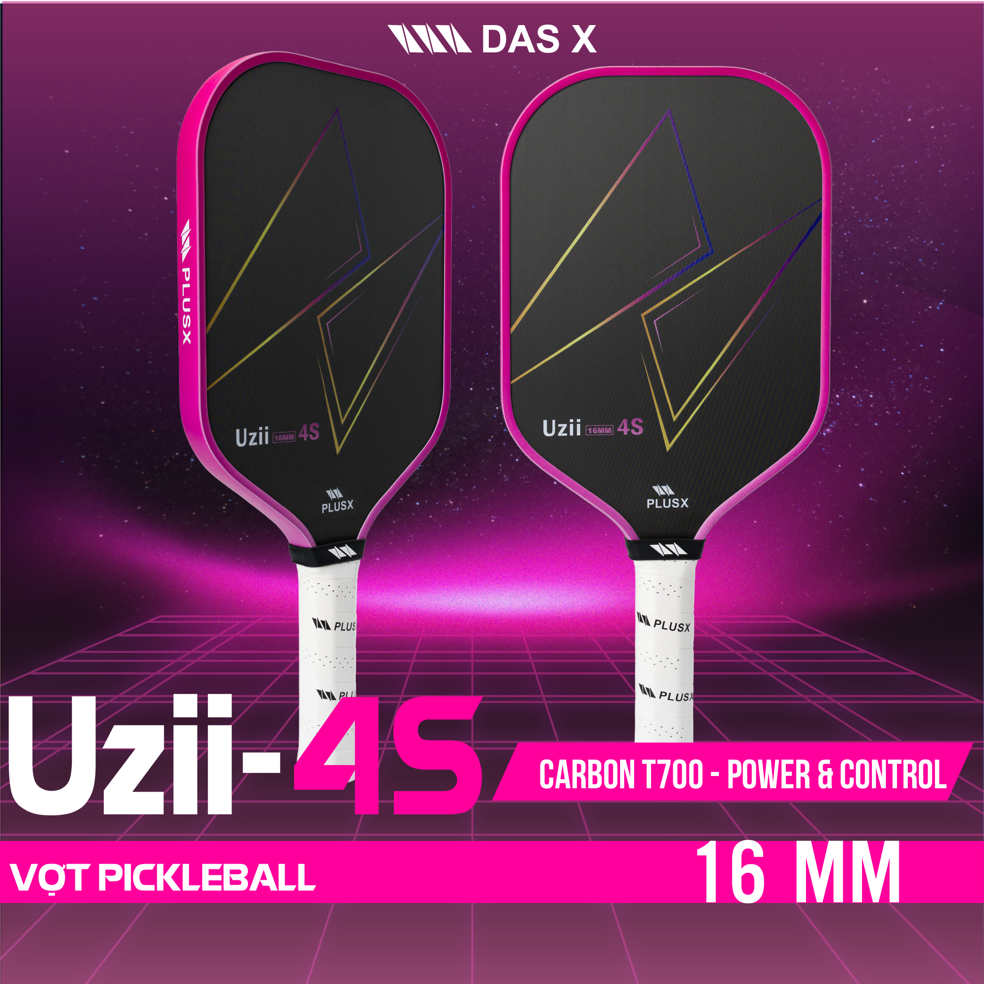 Vợt Pickleball PLUSX UZII 4S - 14MM