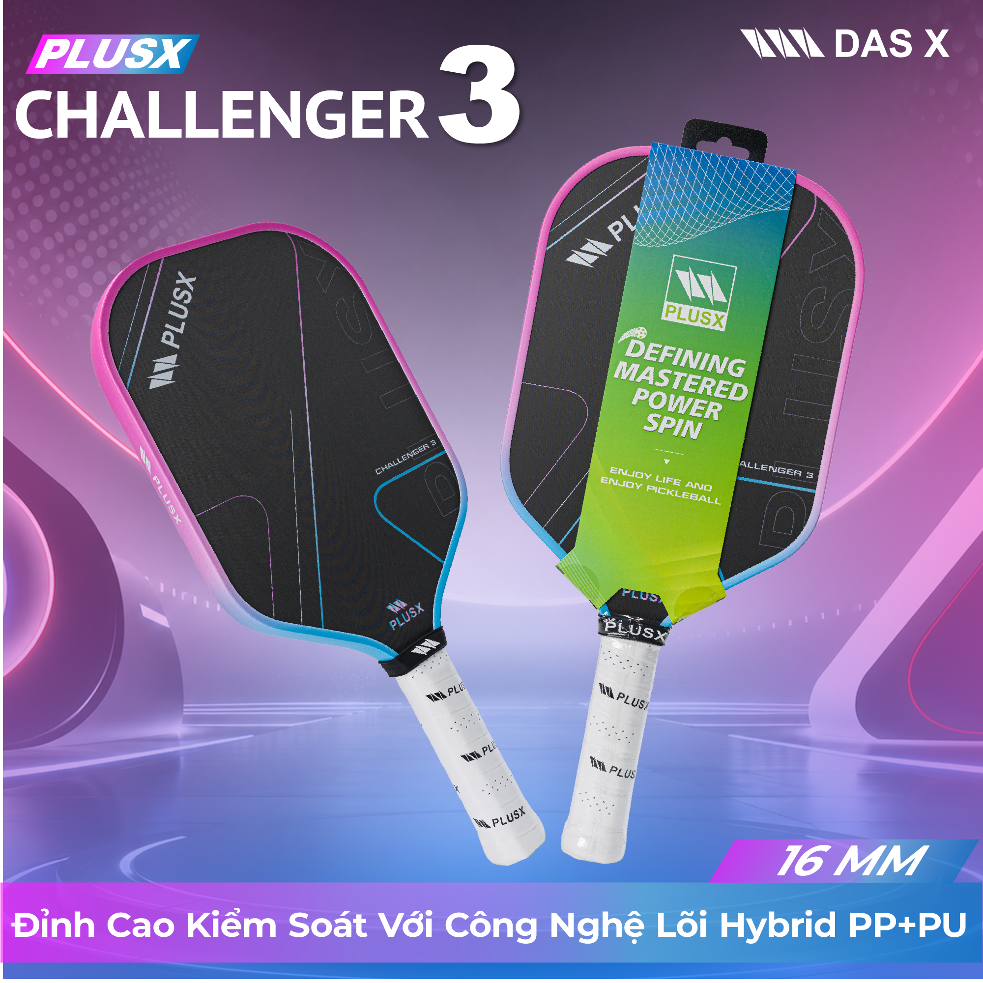 Vợt Pickleball PLUSX CHALLENGER 3 - 16MM