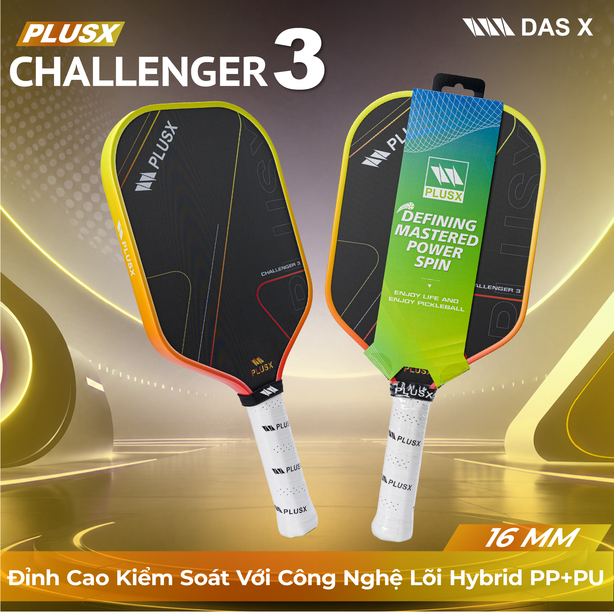 Vợt Pickleball PLUSX CHALLENGER 3 - 16MM