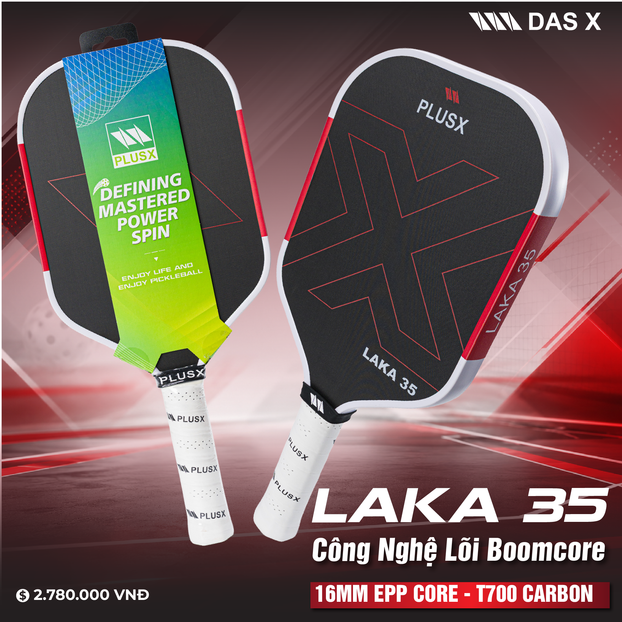 Vợt Pickleball PLUSX LAKA 35 - 16MM