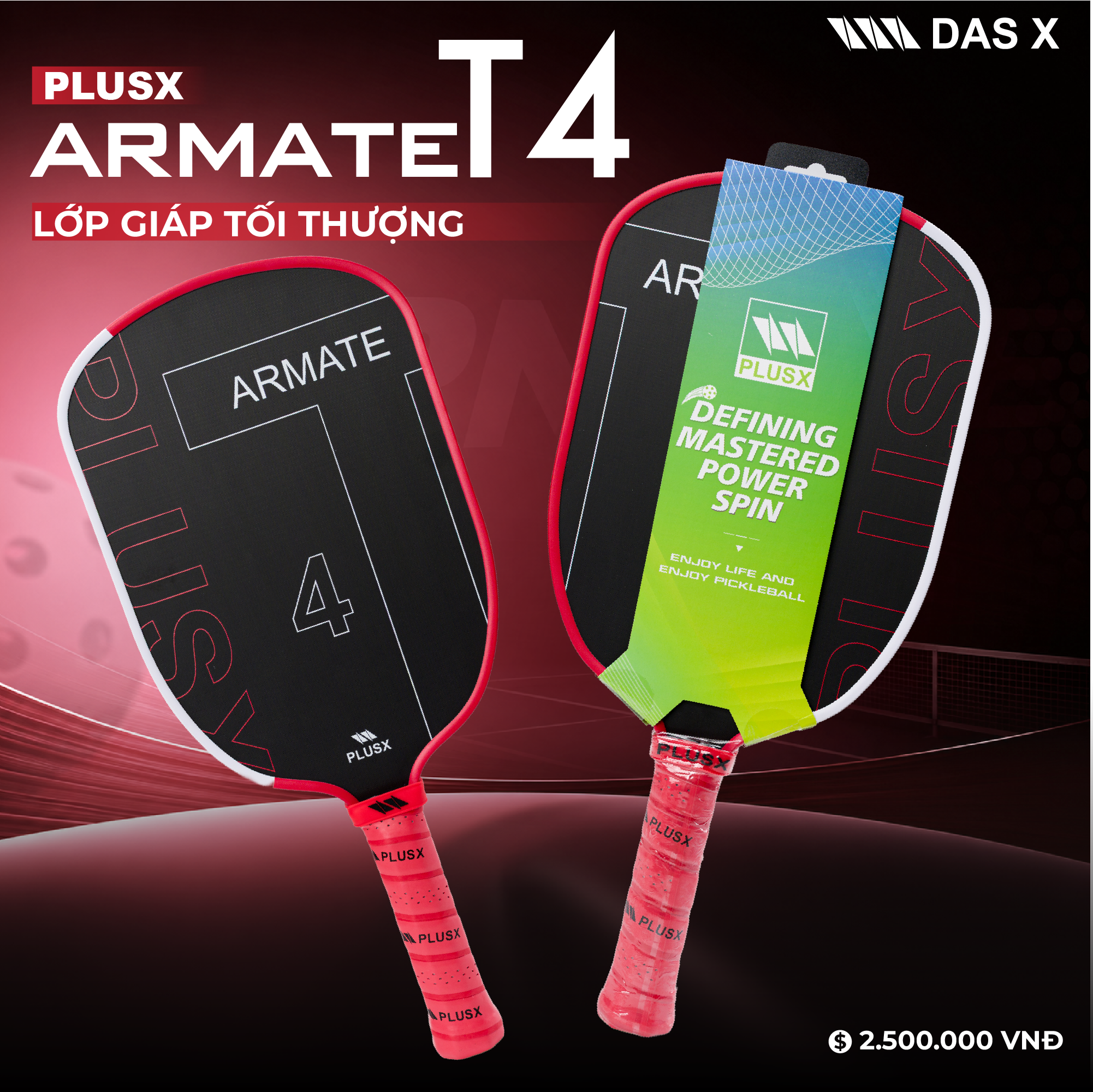 Vợt Pickleball PLUSX ARMATE T4 - 16MM