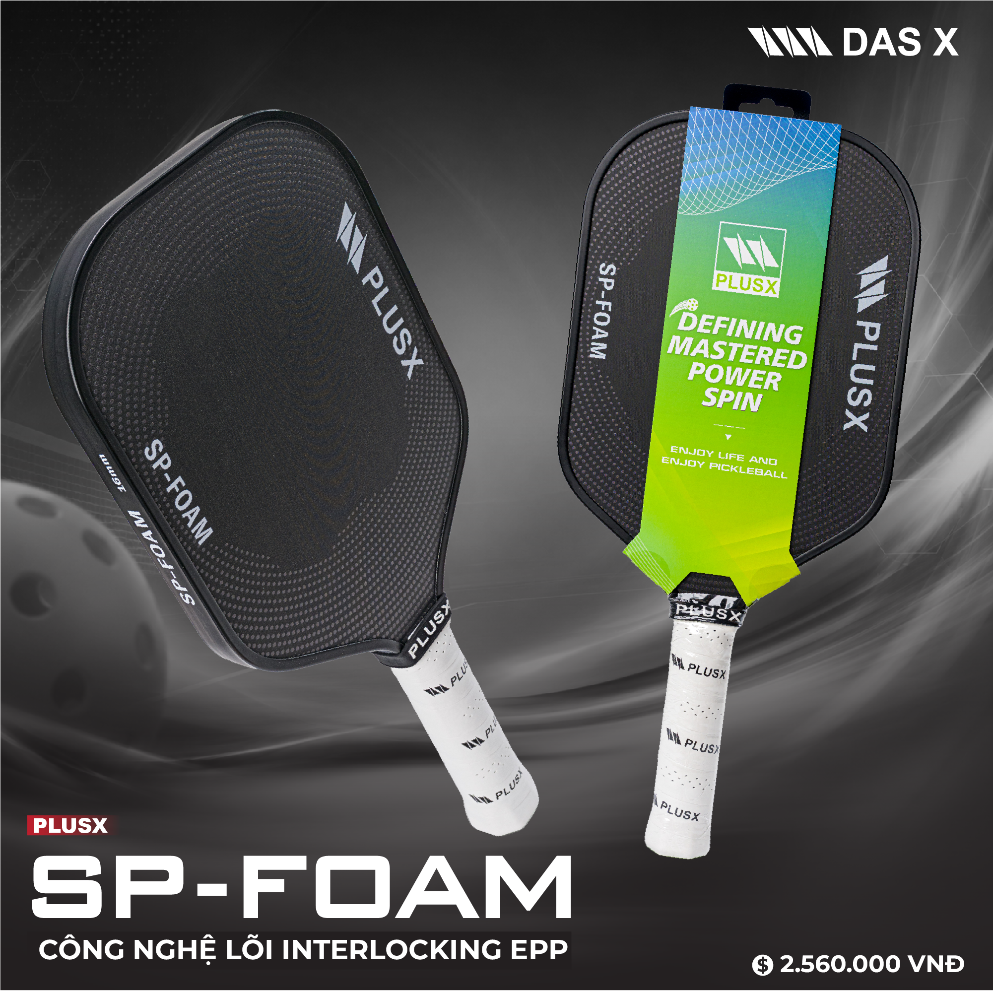 Vợt Pickleball PLUSX SP-FOAM - 16MM