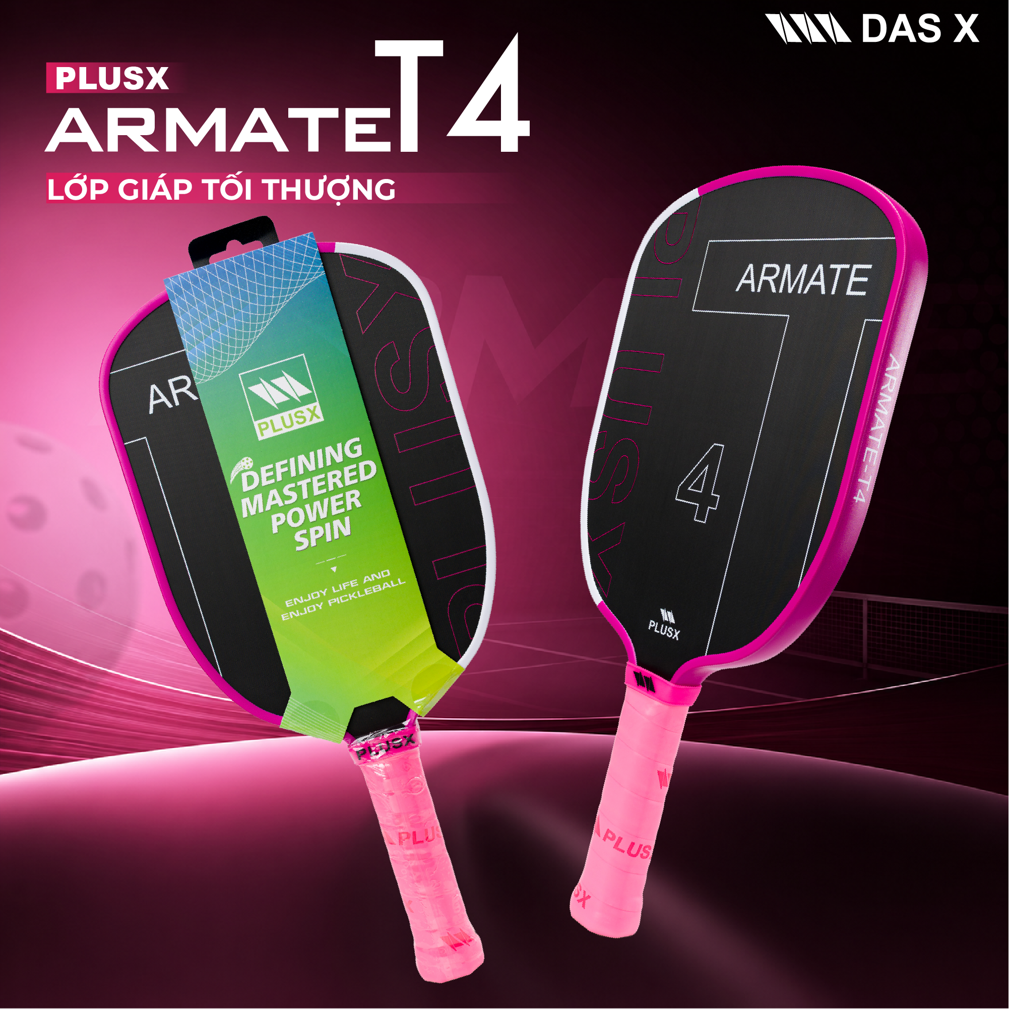 Vợt Pickleball PLUSX ARMATE T4 - 16MM