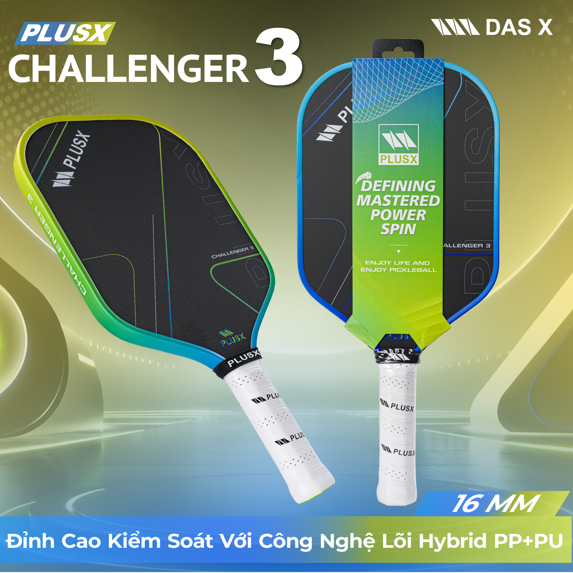 Vợt Pickleball PLUSX CHALLENGER 3 - 16MM