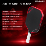 Vợt Pickleball PLUSX RAPIER - 16MM