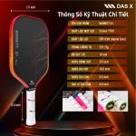 Vợt Pickleball PLUSX BARRETT 01 - 16MM