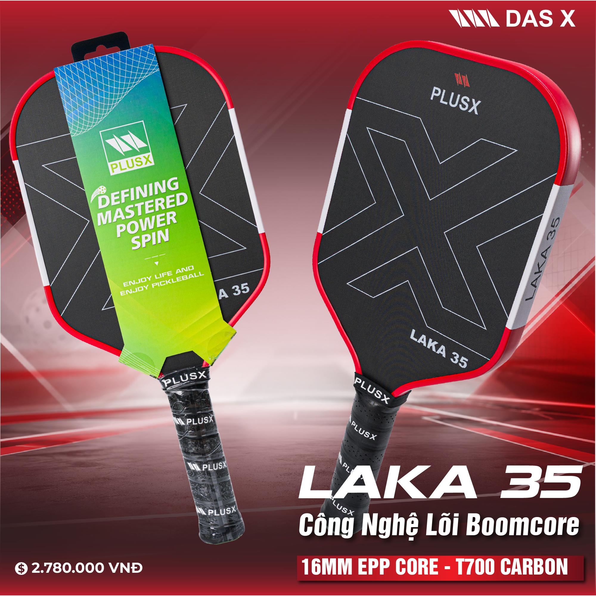 Vợt Pickleball PLUSX LAKA 35 - 16MM