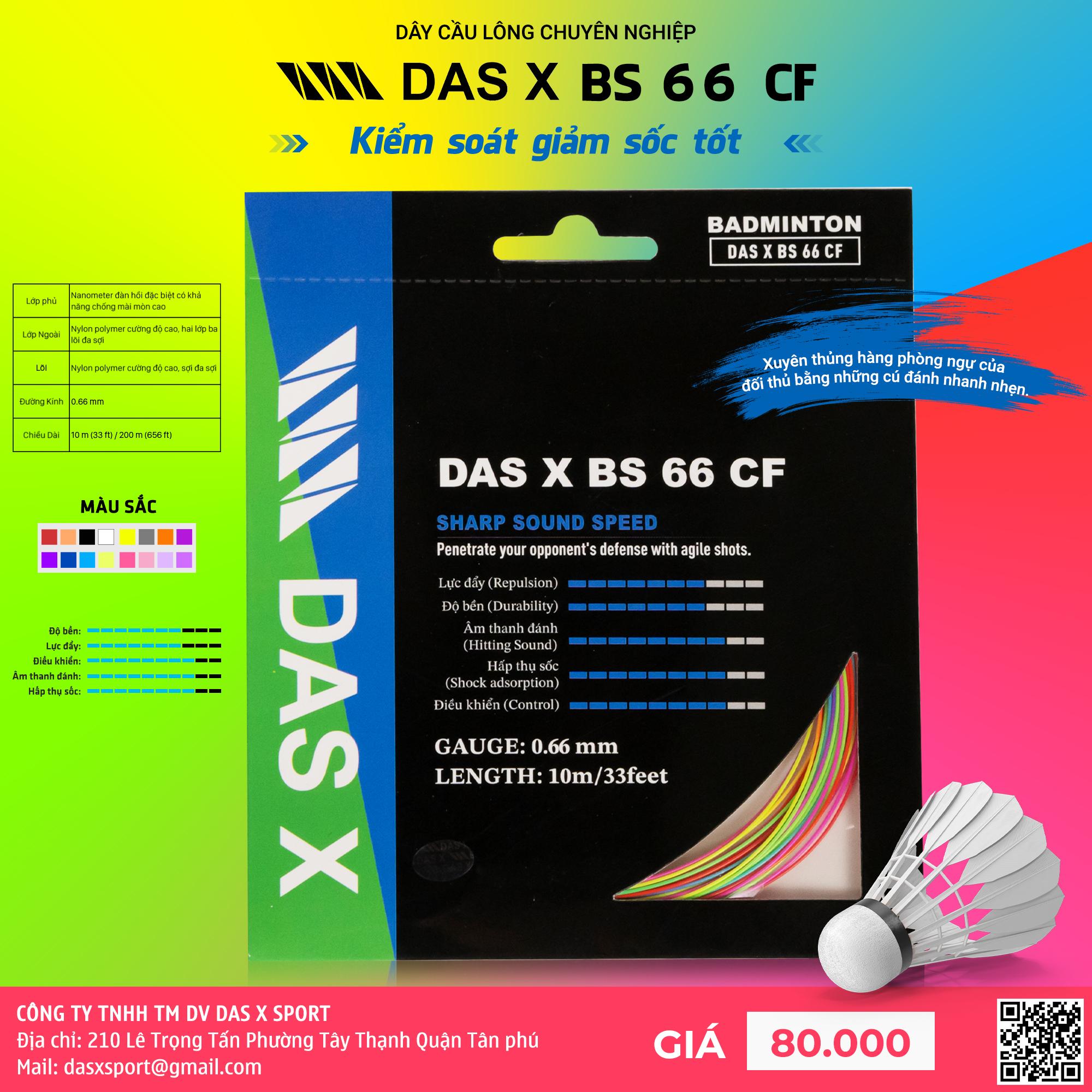 Dây vợt cầu lông bộ DAS X BS 66 CF