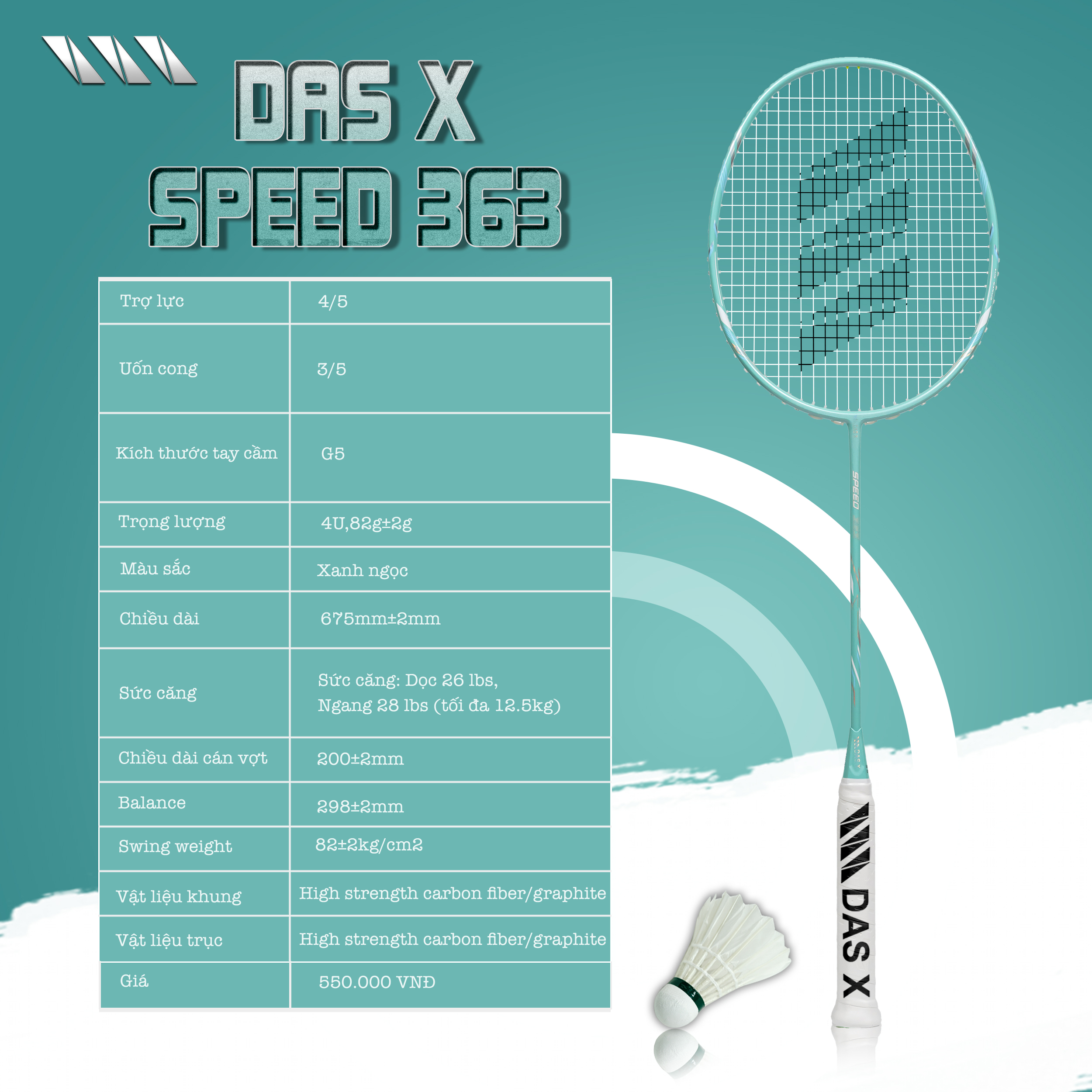 Vợt cầu lông DAS X SPEED 363