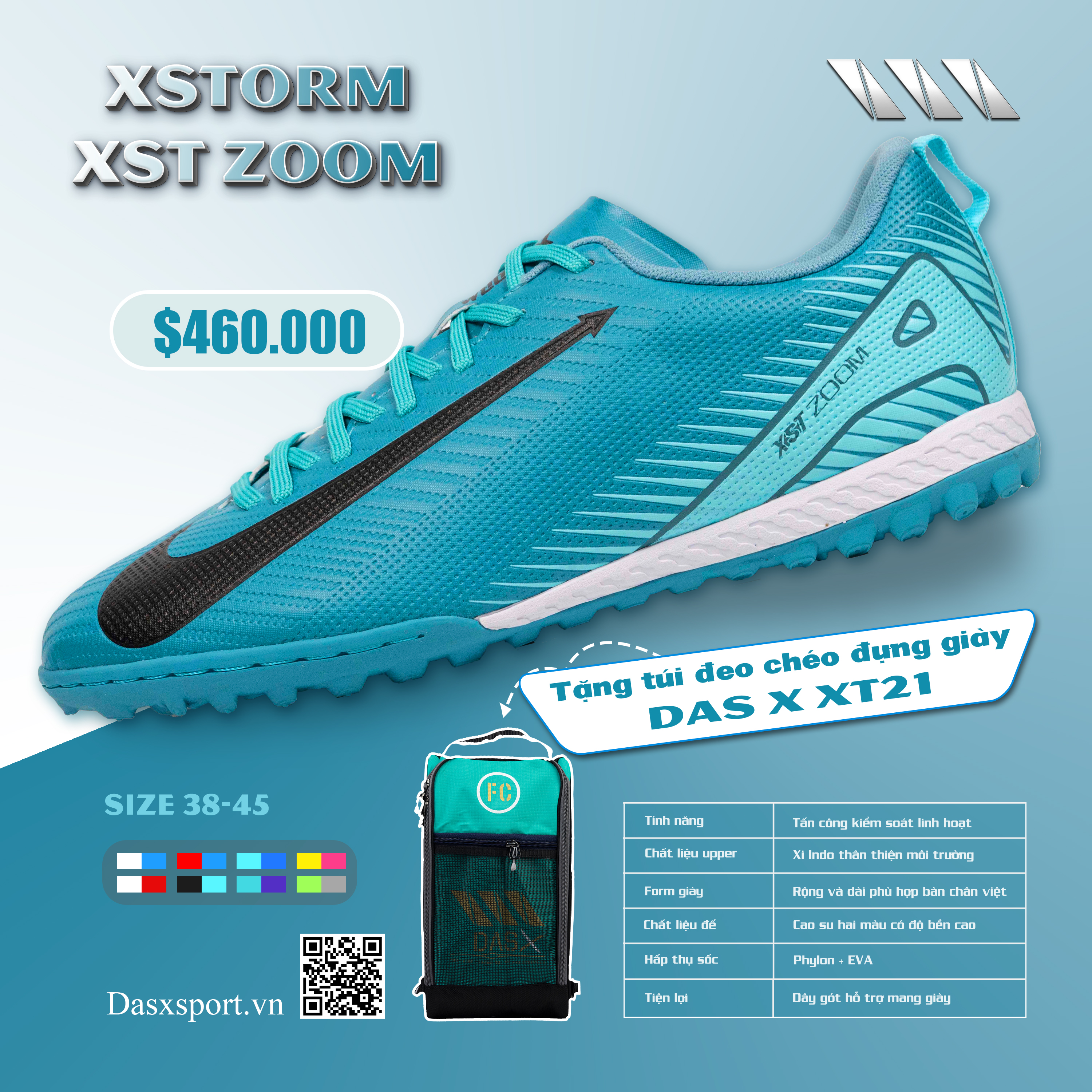 Xstorm XST ZOOM - Xanh ngọc đen
