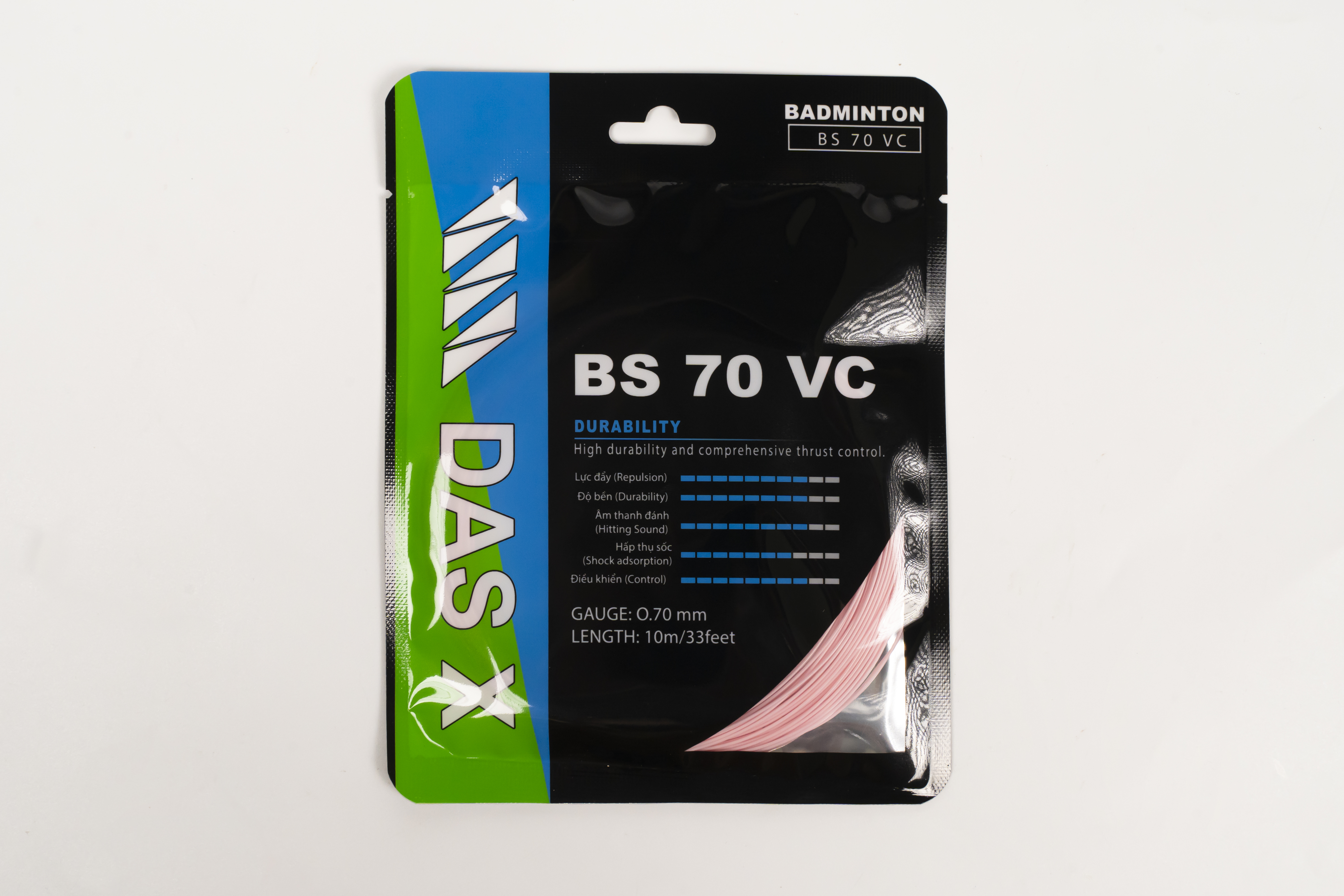 Dây vợt cầu lông bộ DAS X BS 70 VC - Hồng hoa anh đào