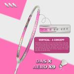 Vợt cầu lông DAS X AERO X9 - Trắng hồng