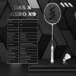 Vợt cầu lông DAS X AERO X9 - Trắng xám