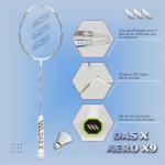 Vợt cầu lông DAS X AERO X9 - Trắng xanh