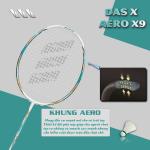 Vợt cầu lông DAS X AERO X9 - Trắng xanh ngọc