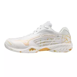 Giày cầu lông Mizuno Wave Claw Pro - Trắng Vàng chính hãng