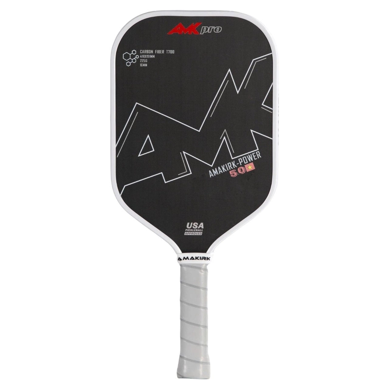 Vợt Pickleball Amakirk 5.0 Power 16mm - Trắng chính hãng
