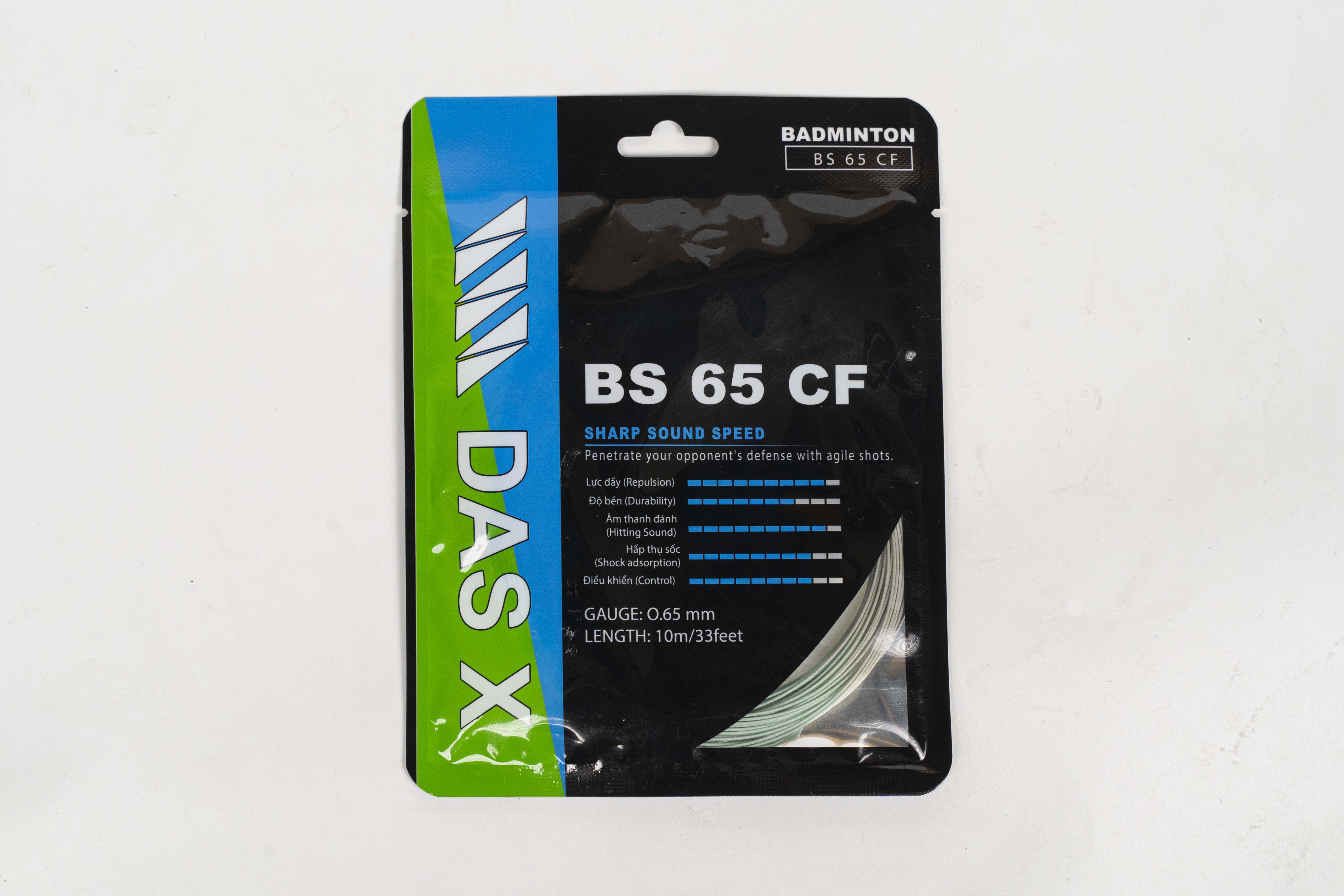 Dây vợt cầu lông bộ DAS X BS 65 CF - xanh mint/da trời/xám